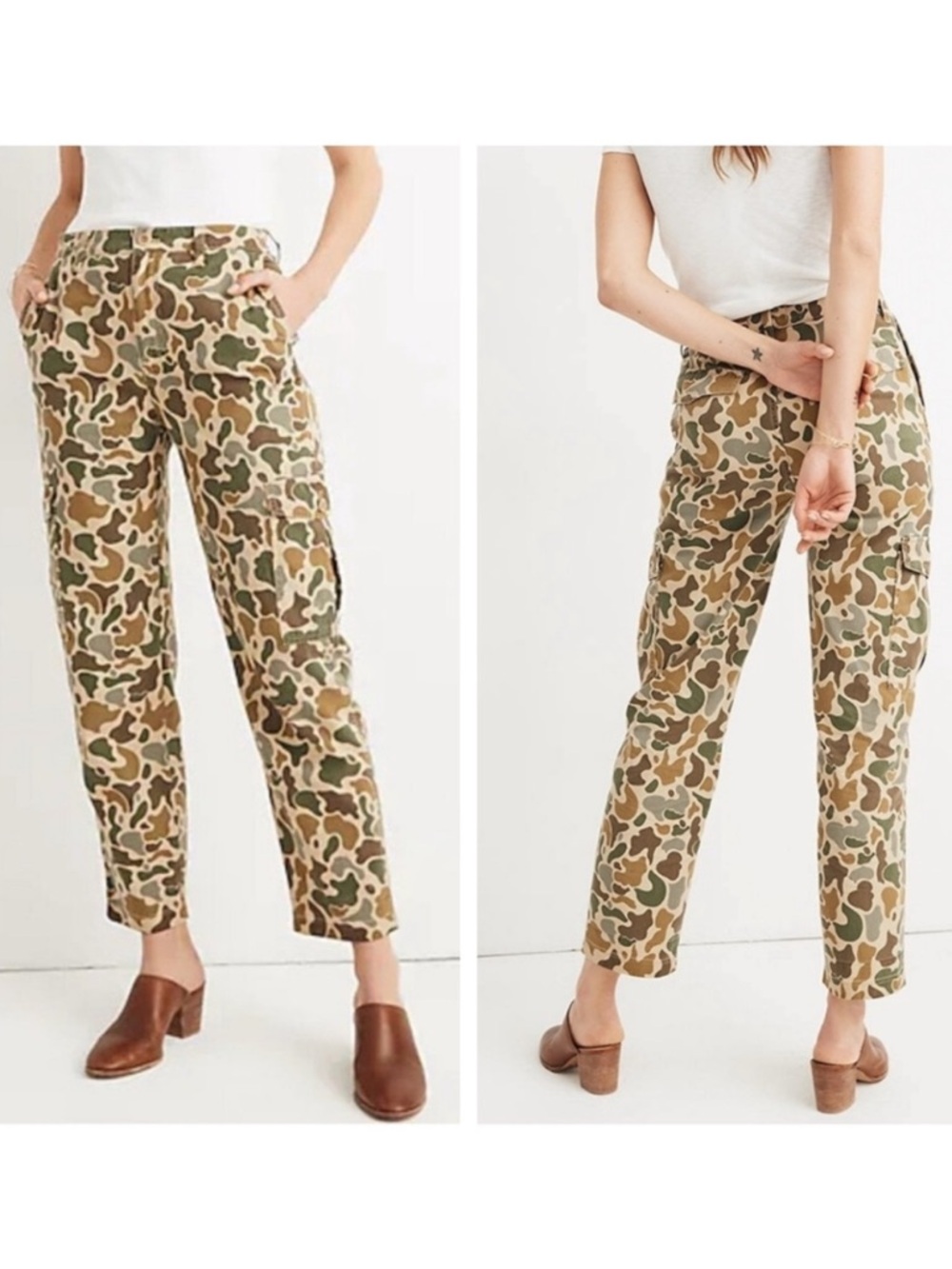 Madewell Camouflage Utility Pants in Olive & Khaki